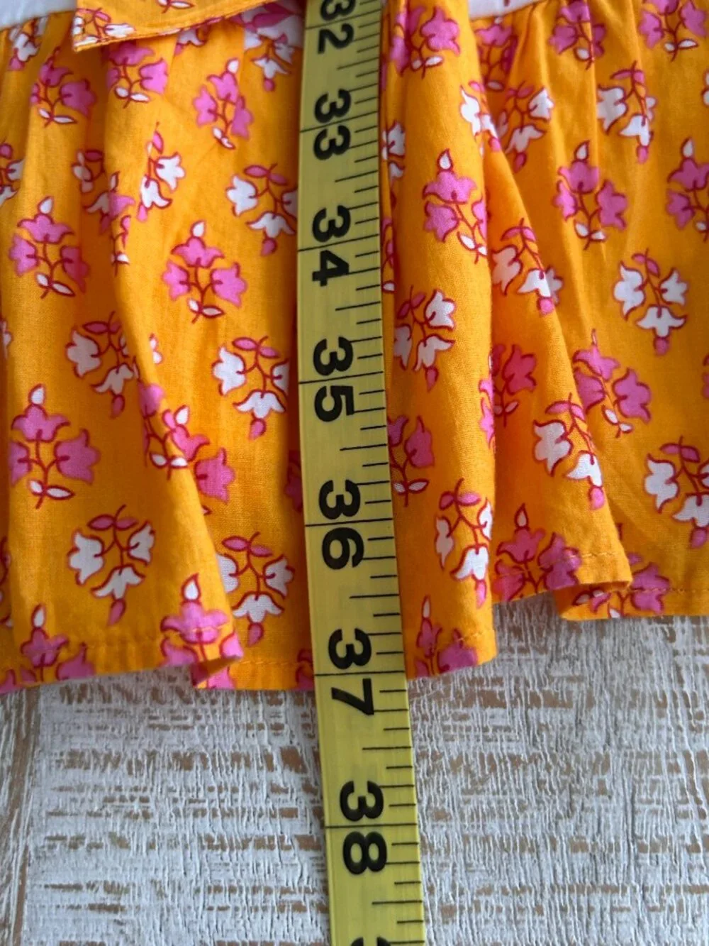 J. Crew Block Print Orange/Pink Floral Boho Summer Long Sleeve Dress Size Small
